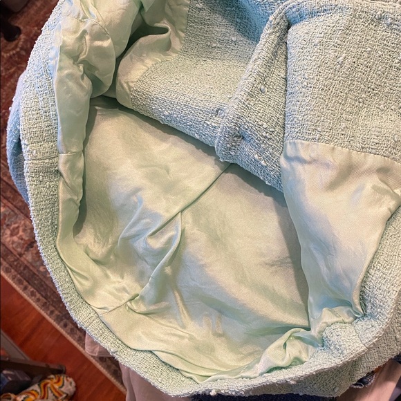 Zara Light Green Cropped Tweed Blazer. Size M. Mint Green. Chanel Inspired. - Picture 8 of 8